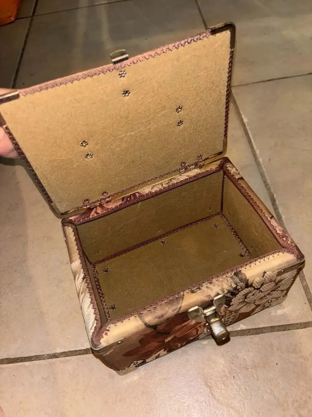 Vintage Floral Vanity Case Floral Storage Decor Jewelry Toiletry Trinket Box